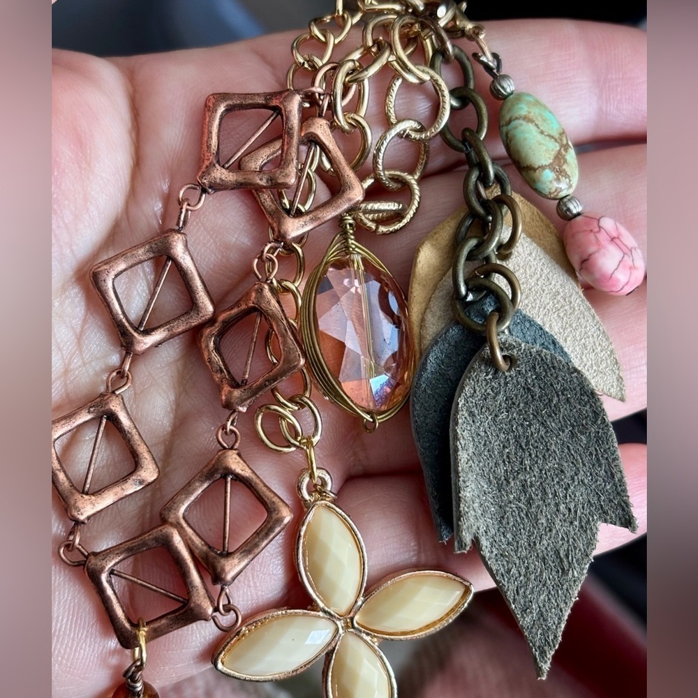 Gold and Cream Nature-Inspired purse bag tote backpack charm